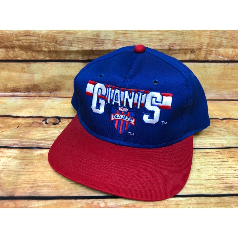 NOS Vintage Annco New York Giants Blue Red Snapback Hat Cap (b15)